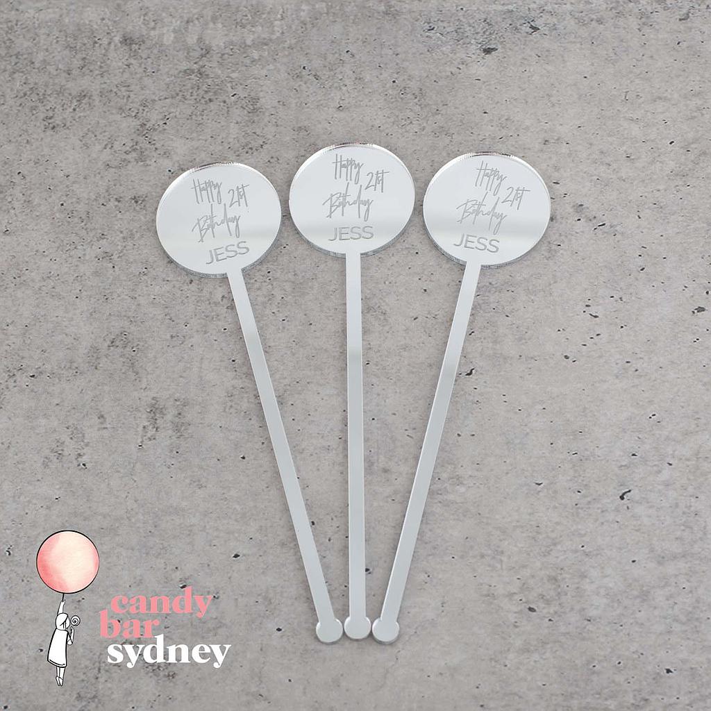 Personalised Drink Stirrers Style 5 Candy Bar Sydney